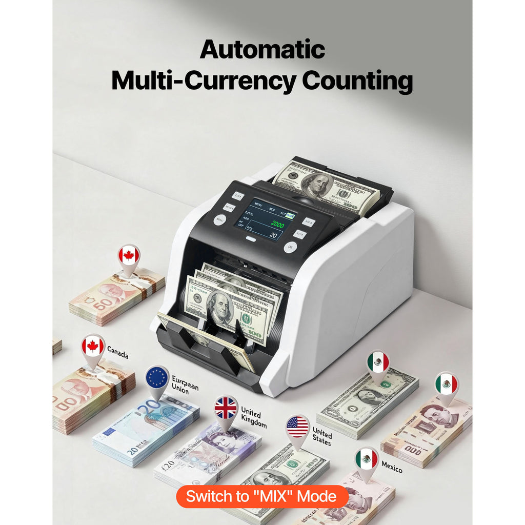 Pro money counter machine 1200 notes per minute – rear view and ports