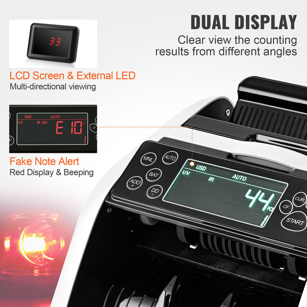 Money counter machine – rear view and ports