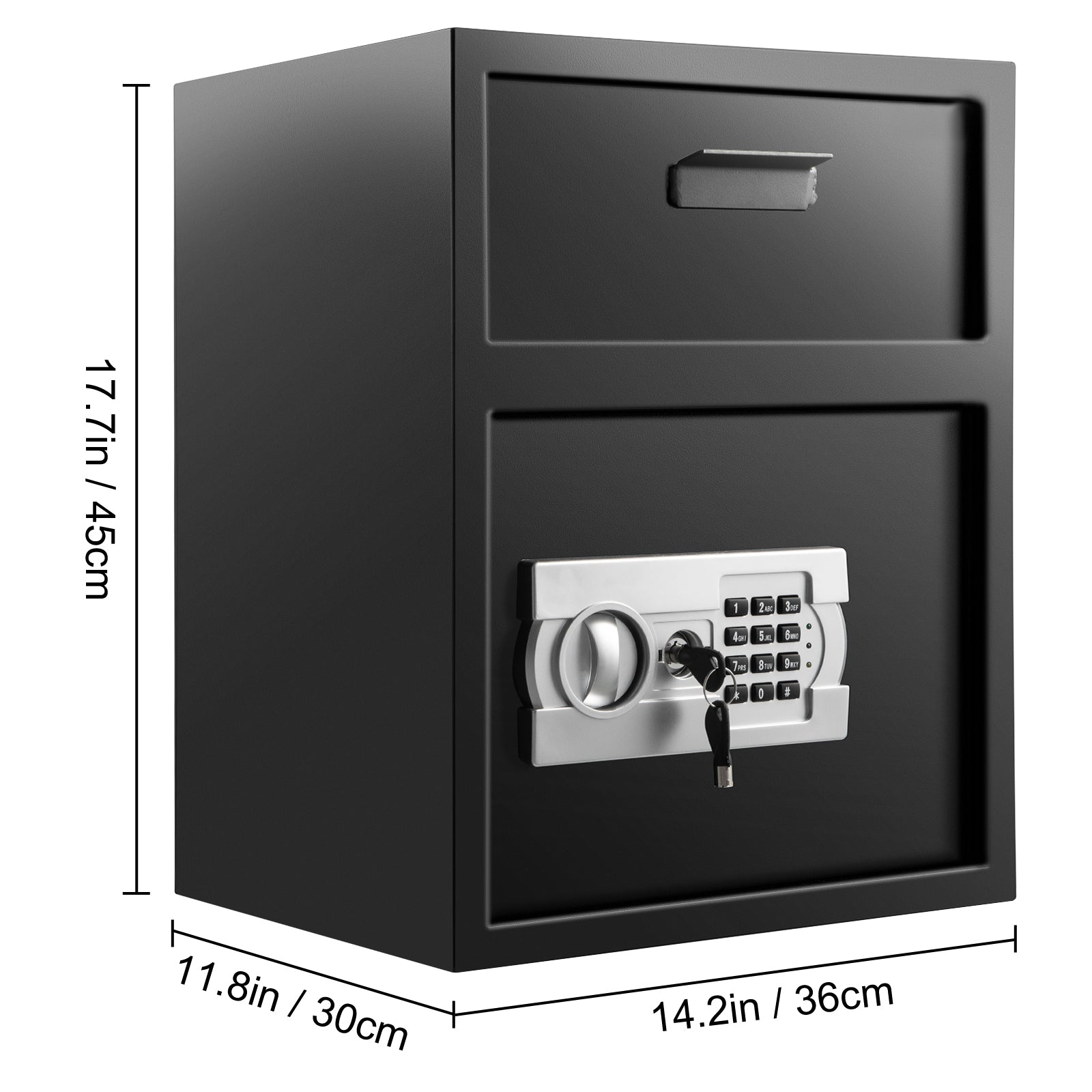 Digital depository safe – rear deposit chute