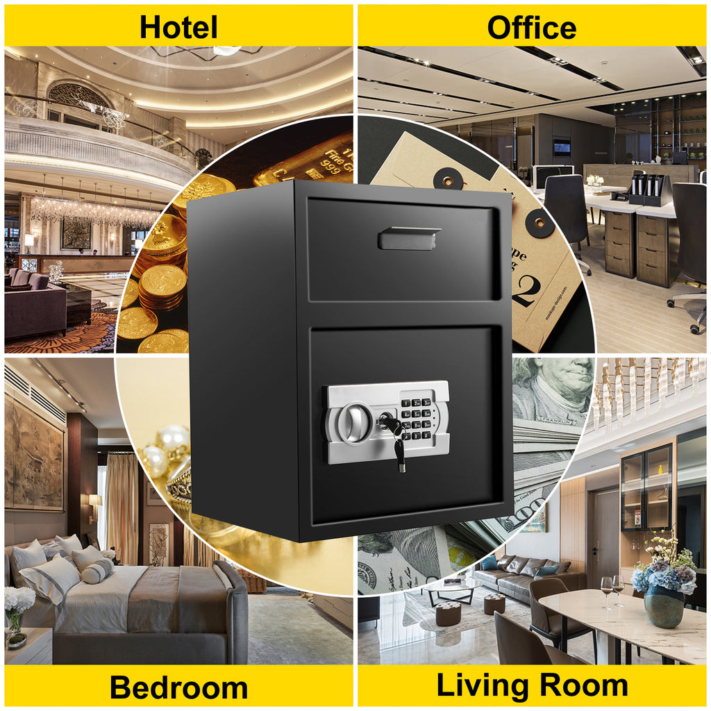Digital depository safe – open door interior