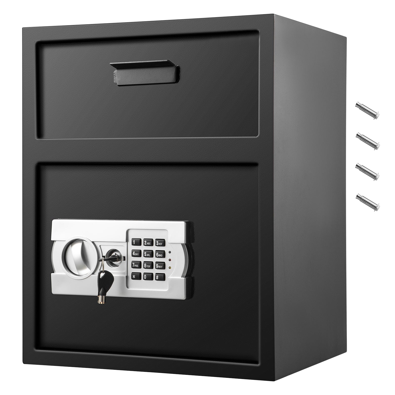 Digital depository safe – emergency override keys