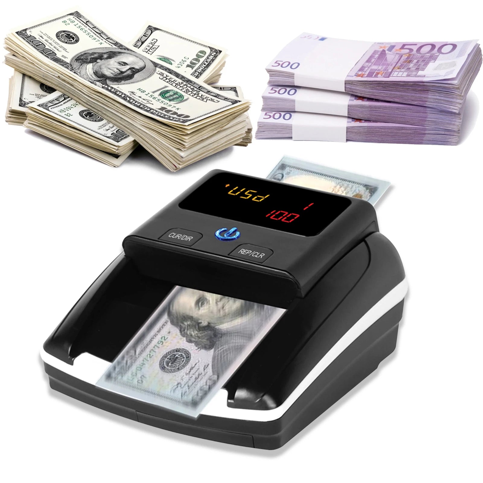 Portable Mini Money Counter & Counterfeit Bill Detector