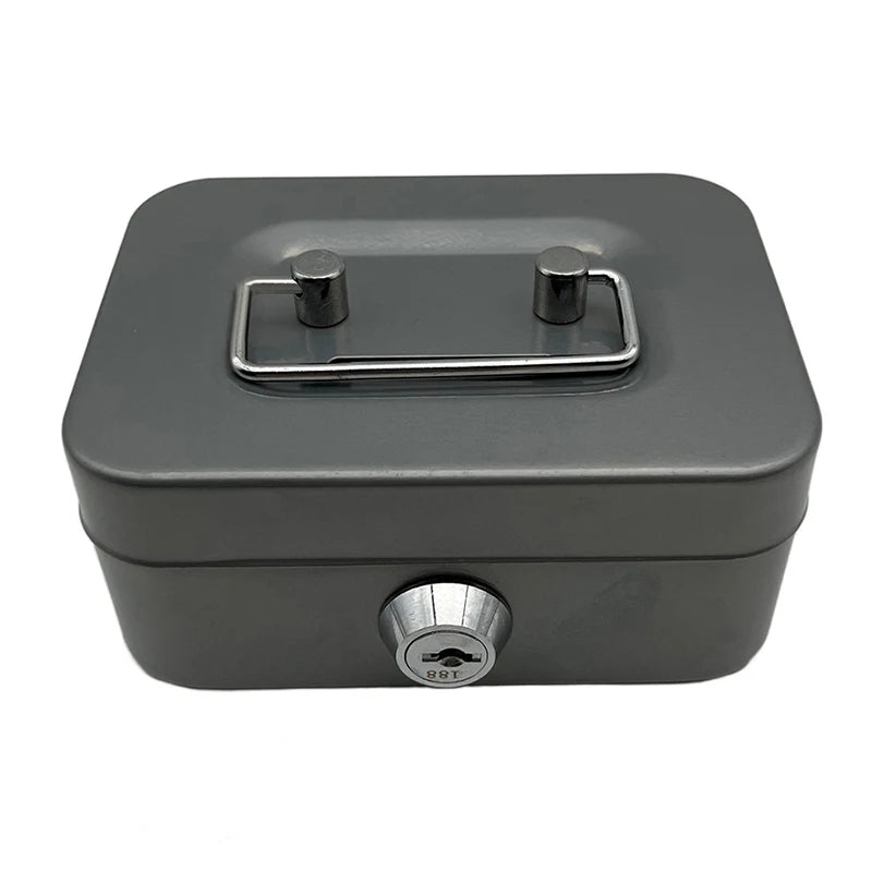 Money Safe Box Lockable Cash Box With Key,Portable Piggy Box Made Of Metal Small Security Lock Box Sturdy Coin Boxes For Kids