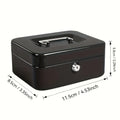 Heavy Duty Key Lock Cash Box, Quick Access Coin Bill Storage with Multi-Layer Compartments for Home Office Travel