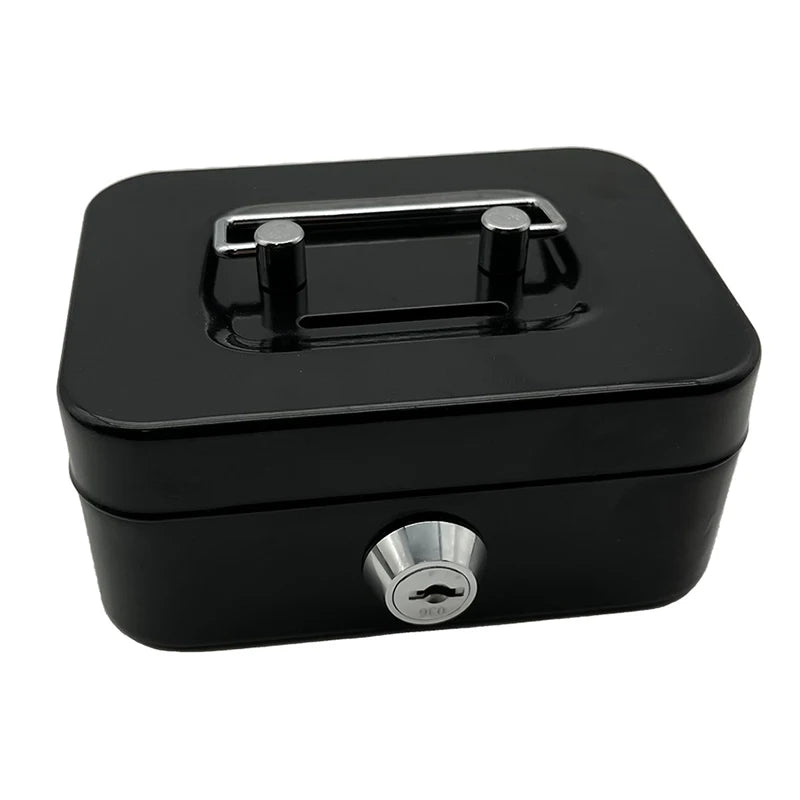 Money Safe Box Lockable Cash Box With Key,Portable Piggy Box Made Of Metal Small Security Lock Box Sturdy Coin Boxes For Kids