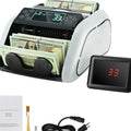 Heavy-Duty Money Counter Machine, Bill Counter with UV, MG, IR and DD Counterfeit Detection, USD & EUR Cash Counting Machine with Large LCD Display for Small Business